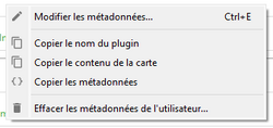 Menu contextuel sur un plugin