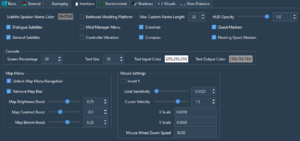 Onglet Interface