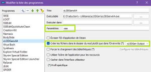 Lier le programme dans MO2