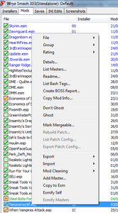 Menu contextuel de Wrye Bash