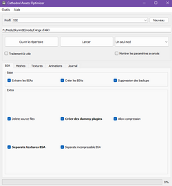 Fenêtre de Cathedral Assets Optimizer