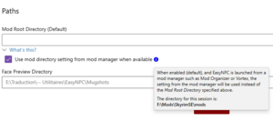 Configuration des chemins dans EasyNPC